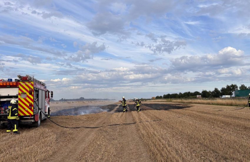 Brandbekämpfung Stoppelackerbrand