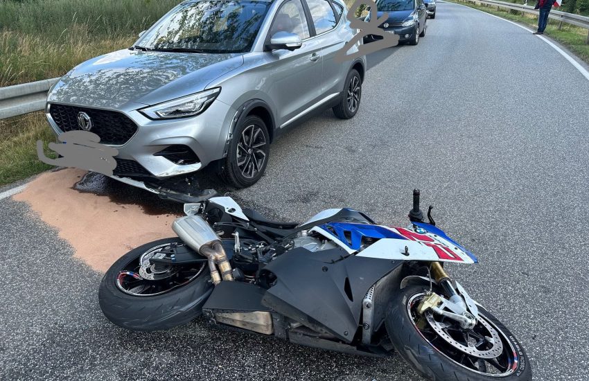 Verunfalltes Motorrad